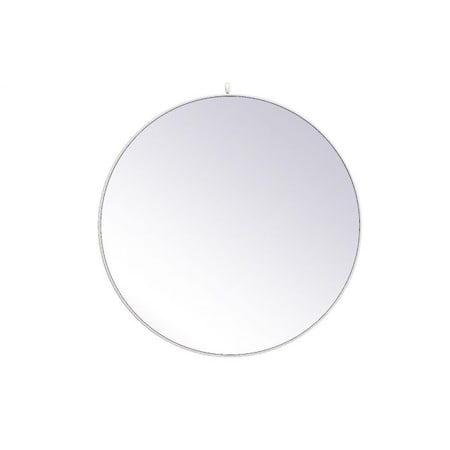 Elegant Decor 45 in. Metal Frame Round Mirror with Decorative Hook, White MR4745WH